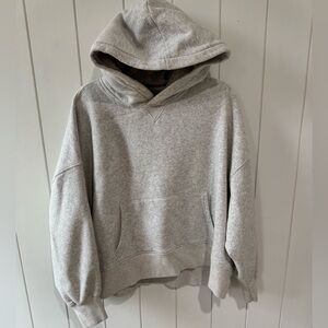 Abercrombie & Fitch Light Grey Hooded Pullover Sweatshirt